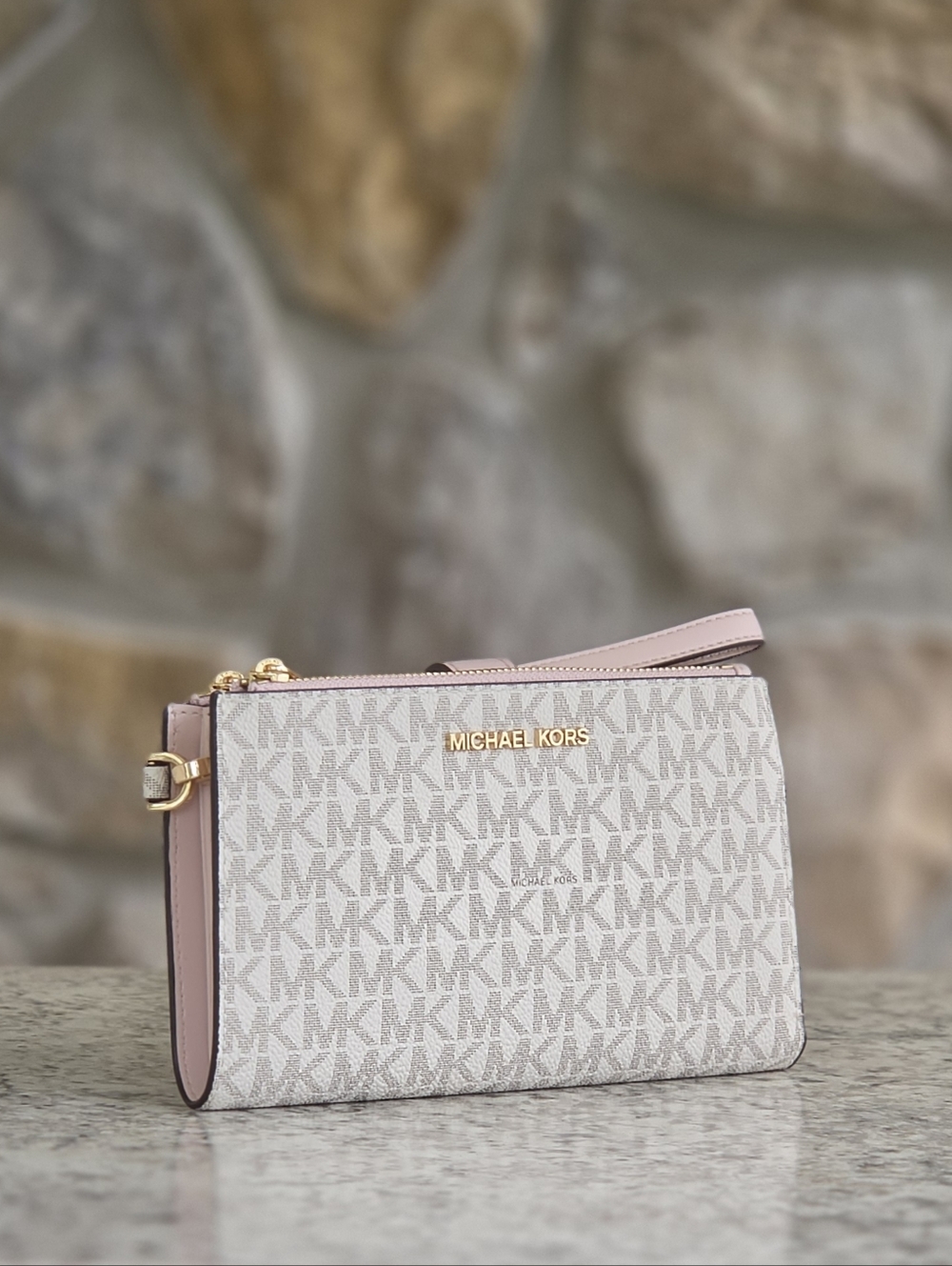 Michael Kors Jet Set Double Zip Logo Wristlet